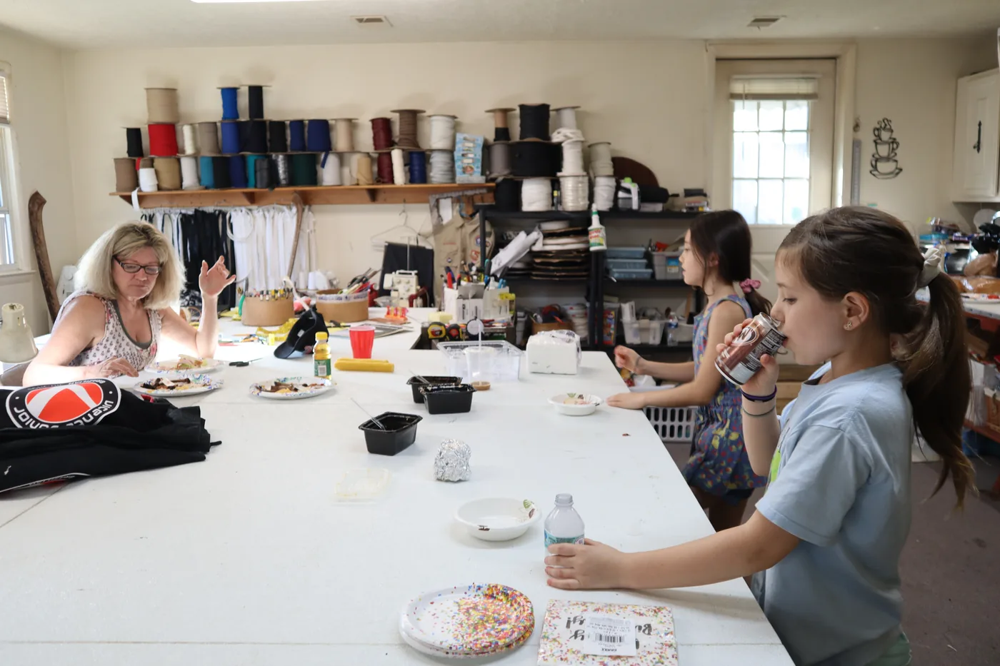 Joyce with her grandchildren